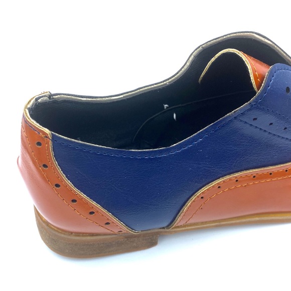 NWT Slip On Brogue Oxfords - Faux Leather - Navy - Picture 16 of 16